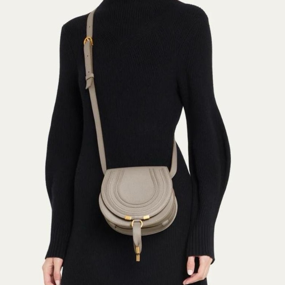 Chloe Small Marcie Saddle Bag Grey